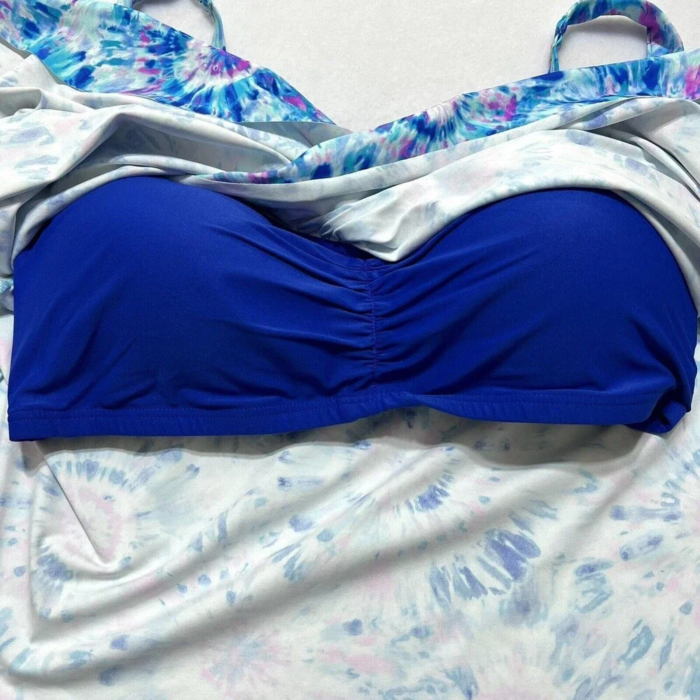 Contours By Coco Reef Tankini Size 10 34D Shape Maker Swimwear Built In Bra NWT - Picture 7 of 16